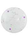 Floral ceiling light 10 W LED 6500 K klosz white, kryształki fioletowe 30 cm