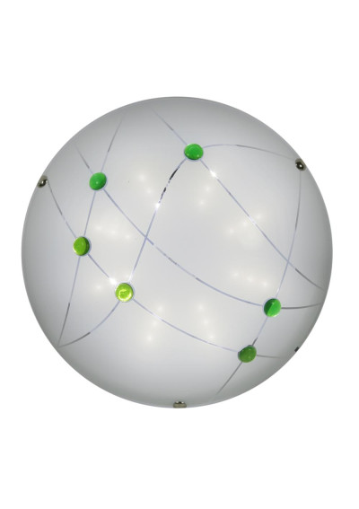 Plafon Duca 10 W LED 6500 K kryształki zielone 30 cm