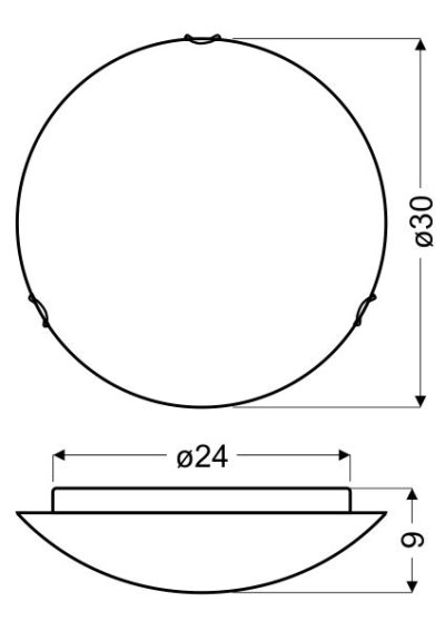 Plafon Vertico 1xE27 30 cm - wymiary produktu