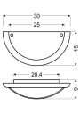 Plafon1/2 wall light 1xE27 dębowy 30 cm - product dimensions