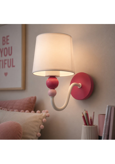 Bebe wall light 1xE27 white / pink 18 cm - product image 1