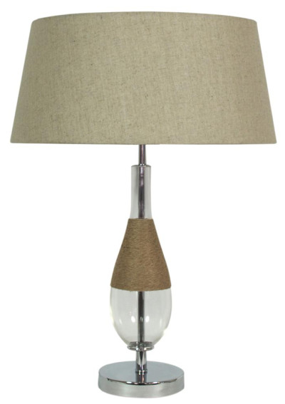 Eco table lamp 1xE27 szkło bezbarwne / abażur beige 41 cm