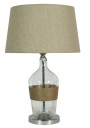Eco table lamp 1xE27 szkło bezbarwne / abażur beige 40 cm