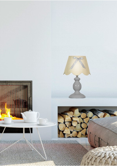 Lampa stołowa Whilma 1xE14 szary 20 cm - zdjęcie produktu 1