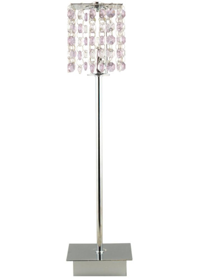 Lampa stołowa Classic 1xG9 chromowy, kryształki fioletowe 11 cm