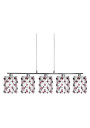 Lampa wisząca Classic G9 chromowy, kryształki burgund 80 cm