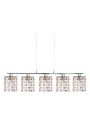 Lampa wisząca Classic G9 chromowy, kryształki fioletowe 80 cm