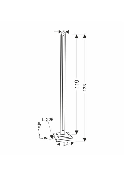 Lampa podłogowa Alset 123 cm - wymiary produktu
