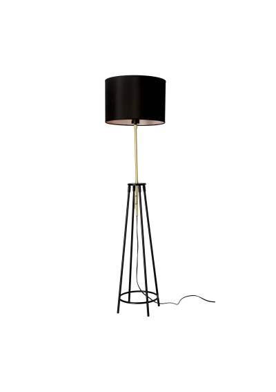 Lampa podłogowa Tegola 1xE27 czarny + złoty 154 cm - zdjęcie produktu 1