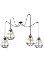 Lampa wisząca Primo 4xE27 czarny + złoty 125 cm