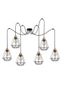 Primo pendant light 6xE27 black / gold 175 cm