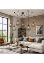 Lampa wisząca Primo 6xE27 czarny + złoty 175 cm - zdjęcie produktu 1