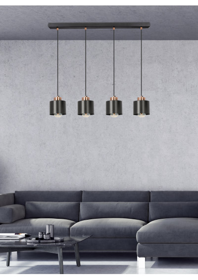 Olena pendant light 4xE27 black 75 cm - product image 2