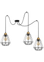 Primo pendant light 3xE27 black / gold 125 cm