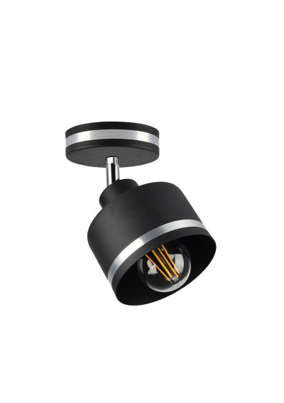 Lampa sufitowa Wama 1xE27 czrany + srebrny 12 cm