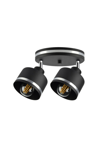 Wama ceiling light 2xE27 black / silver 35 cm