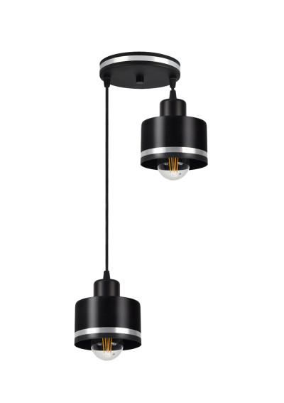 Wama pendant light 2xE27 black / silver 32 cm
