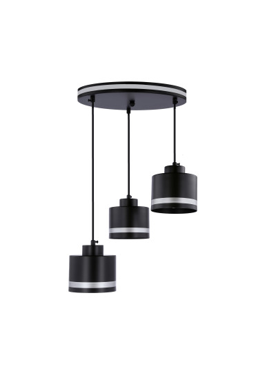 Wama pendant light 3xE27 black / silver 37 cm