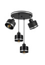 Lampa wisząca Wama 4xE27 czarny + srebrny 37 cm