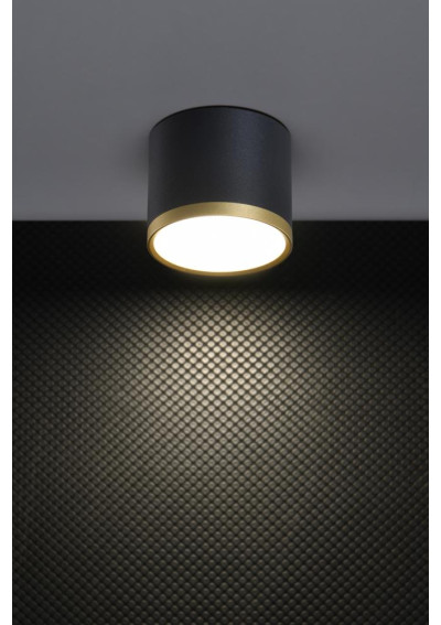 Tuba ceiling light 9 W LED 4000 K black / gold 8,8 cm - product image 1