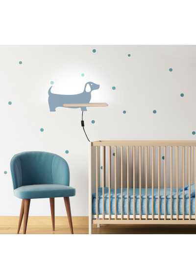 Dog wall light 5 W LED 4000 K blue 36,5 cm
