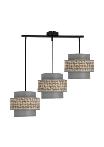 Luccia pendant light 3xE27 black, grafitowy/ szaro-beige 65 cm