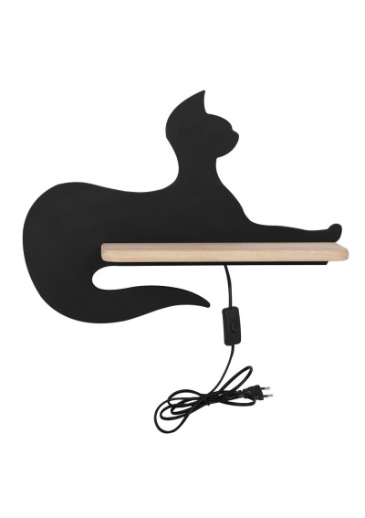 Cat wall light 5 W LED 4000 K black 36,3 cm