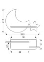 Lampa ścienna Moon 5 W LED 4000 K złoty+szary 39,5 cm - wymiary produktu