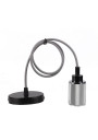Zawiesie do lampy Zawiesie 1xE27 czarny + chromowy 10 cm
