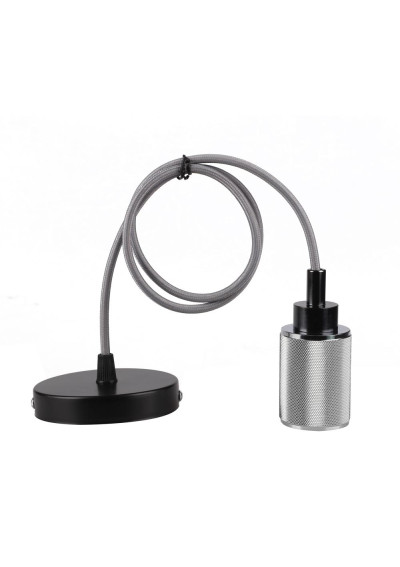 Zawiesie lamp suspension 1xE27 black / chromee 10 cm