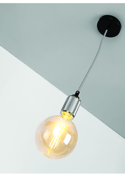 Zawiesie do lampy Zawiesie 1xE27 czarny + chromowy 10 cm - zdjęcie produktu 1