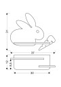 Lampa ścienna Rabbit 4 W LED 4000 K szary 37 cm - wymiary produktu