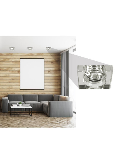 Ss-16 ceiling fitting MR16 chromee, szkło bezbarwne 9 cm - product image 1