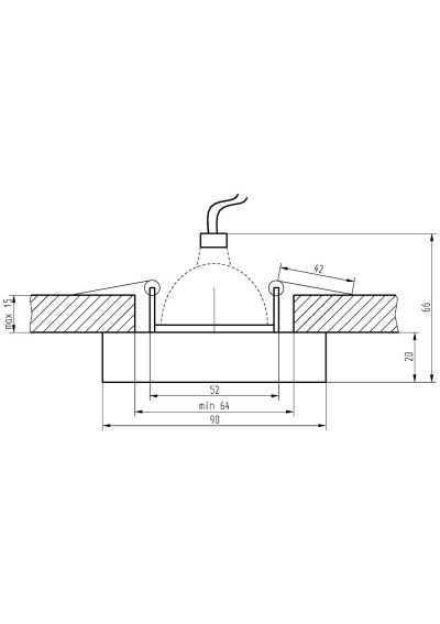 Oprawa stropowa Ss-16 MR16 fioletowy 9 cm - wymiary produktu