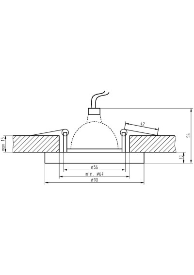 Oprawa stropowa Ss-15 MR16 czarny 9 cm - wymiary produktu