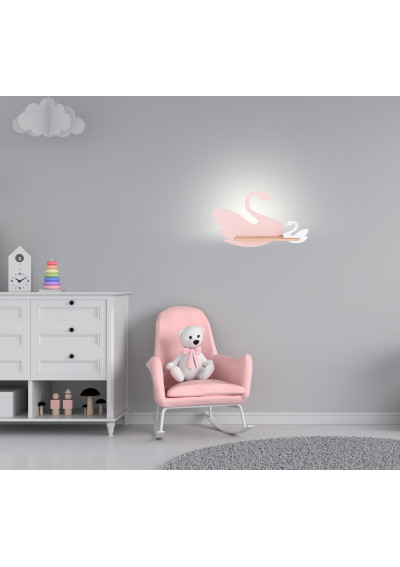 Swan wall light 5 W LED 4000 K pink/white 44 cm - product image 5