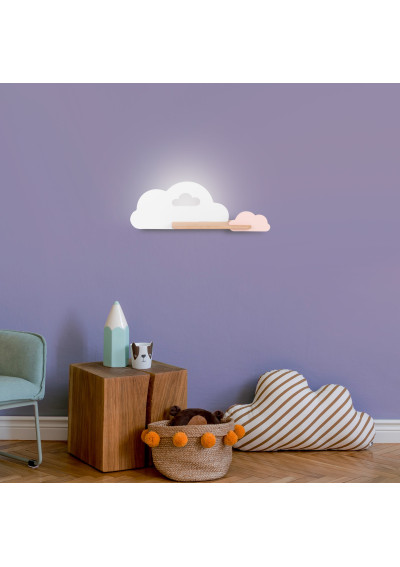 Cloud wall light 5 W LED 4000 K white / pink 53 cm