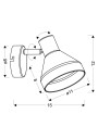 Gregory wall light 1xE14 15 cm - product dimensions