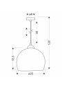 Monroe pendant light E14 25 cm - product dimensions