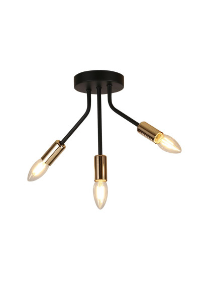 Tiara ceiling light 3xE14 czarno gold 32 cm