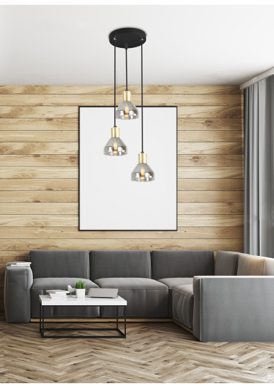 Gregory pendant light 3xE14 black 28 cm