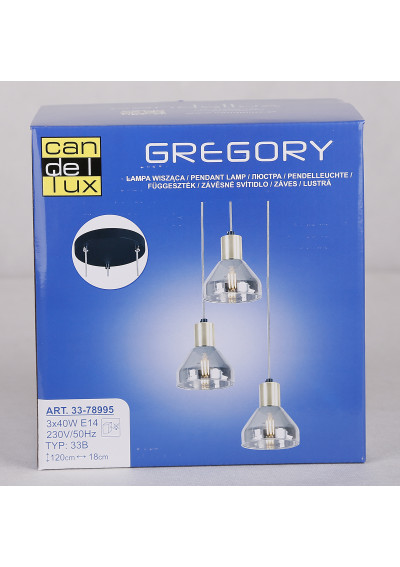 Lampa wisząca Gregory 3xE14 czarny 28 cm - zdjęcie produktu 3