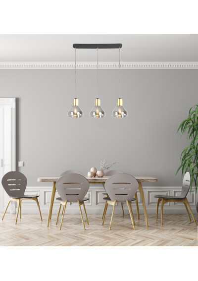 Gregory pendant light 3xE14 black 70 cm