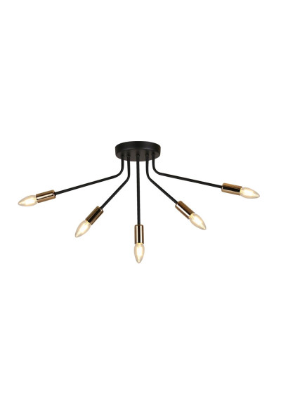 Tiara ceiling light 5xE14 czarno gold 68 cm