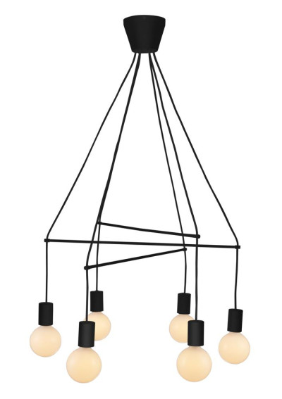 Lampa wisząca Alto 6xE27 czarny matowy 67 cm
