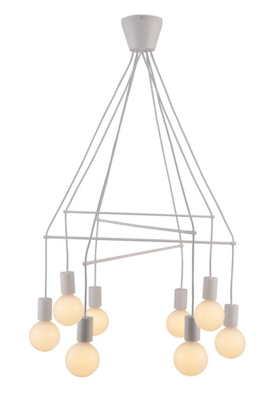 Alto pendant light 8xE27 matt white 82 cm