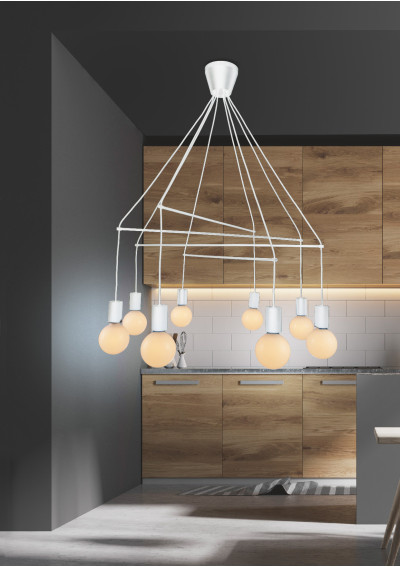 Alto pendant light 8xE27 matt white 82 cm - product image 1