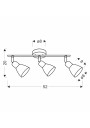 Lampa sufitowa Amcos 3xE14 czarny 52 cm - wymiary produktu