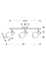 Andrus ceiling light 3xE14 silver 50 cm - product dimensions