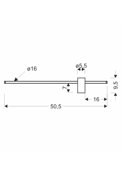 Arian wall light 1xkinkiet ścienny LED gold 50,5 cm - product dimensions